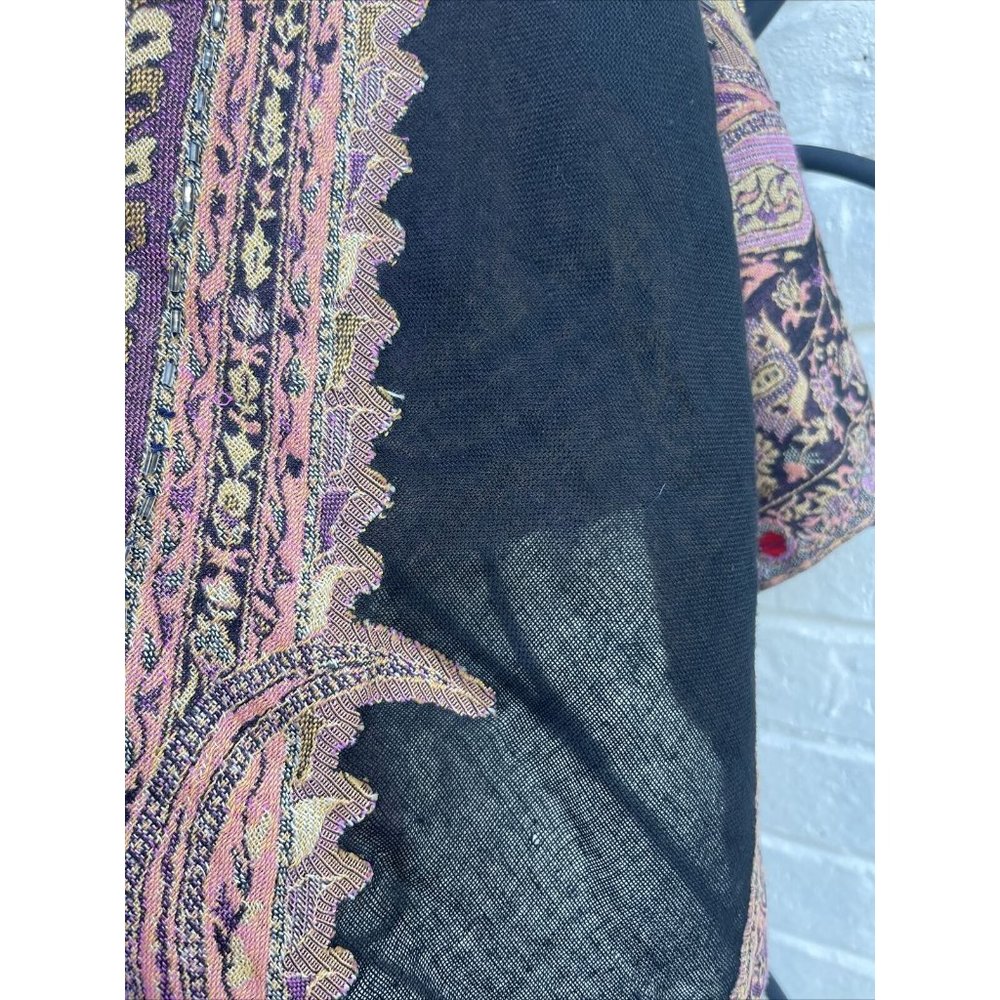 Boho Style Scarf Wrap Multicolored With Fringe An… - image 3